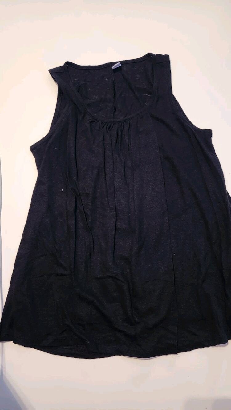 Old Navy Maternity Medium Black Linen Blend Tank Top Sleeveless Blouse #452